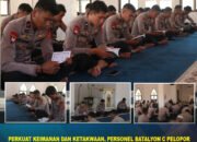 Perkuat Keimanan dan Ketakwaan, Personel Batalyon C Pelopor Satbrimob Polda Sultra Laksanakan Binrohtal di Masjid Mako