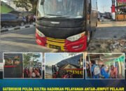 Satbrimob Polda Sultra Hadirkan Pelayanan Antar-Jemput Pelajar Melalui Bus Brimob di Kota Kendari