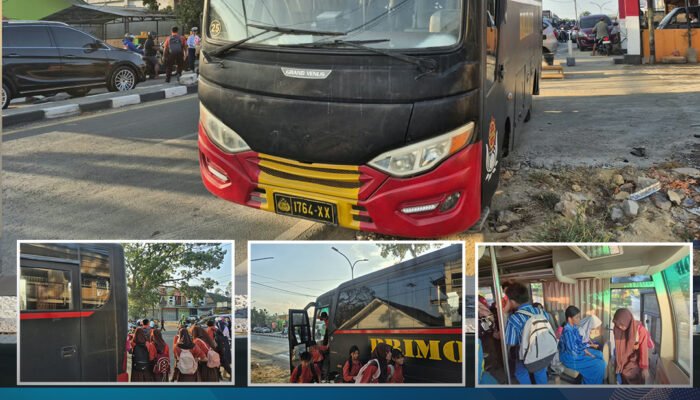 Satbrimob Polda Sultra Hadirkan Pelayanan Antar-Jemput Pelajar Melalui Bus Brimob di Kota Kendari