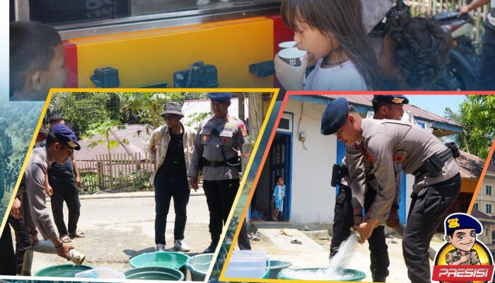 Wujud Kepedulian Brimob untuk Masyarakat, Satbrimob Polda Sultra Salurkan Bantuan Air Bersih bagi Warga Terdampak Kekeringan di Mangga Dua