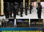 Patroli Malam di Jam Rawan, Satbrimob Polda Sultra Hadir Jaga Keamanan Kota Kendari