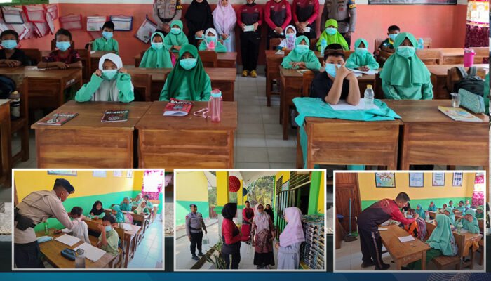 Seksi Kesjas Satbrimob Polda Sultra Edukasi Siswa tentang Dampak Karhutla dan Bahaya ISPA