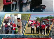 Peduli Warga Terdampak Asap Karhutla, Seksi Kesjas Satbrimob Polda Sultra Bagikan Masker di Kota Kendari