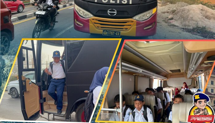Bus Brimob Gratis Antar Pelajar ke Sekolah, Wujud Kepedulian Satbrimob Polda Sultra terhadap Pendidikan