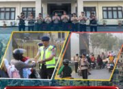 Polisi Bersama Masyarakat, Dansat Brimob Polda Sultra Turun Langsung Gatur Pagi dan Bagikan Masker