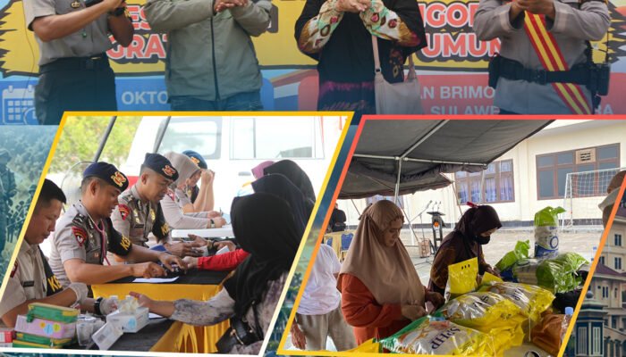 Sambut HUT ke-81 Korps Brimob Polri, Satbrimob Polda Sultra Gelar Pasar Murah dan Bakti Kesehatan