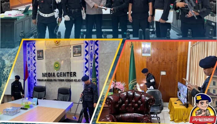Gegana Brimob Polda Sultra Laksanakan Sterilisasi untuk Mendukung Pengamanan Kunjungan Delegasi Lembaga Negara di Kendari